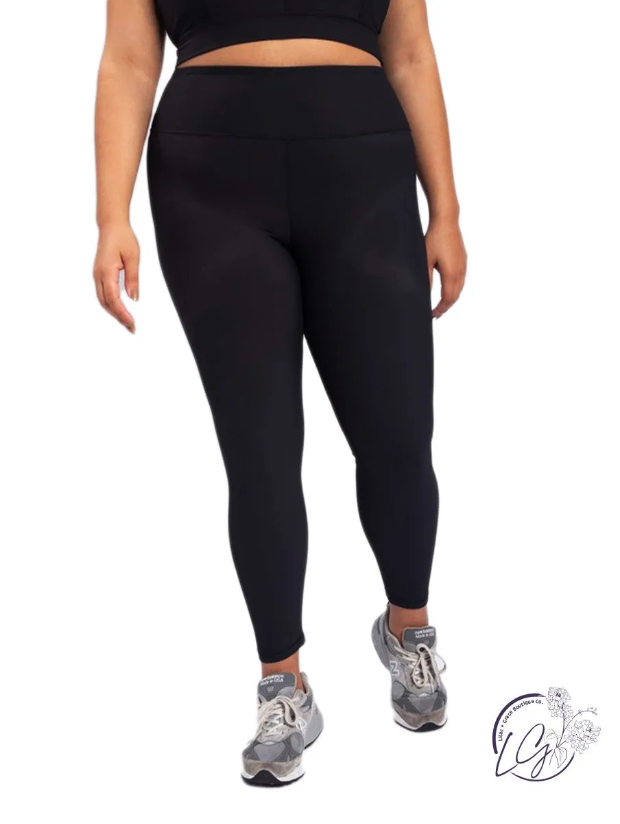 Curvy Micro Ribbed Lycra-Blend High-Rise Leggings