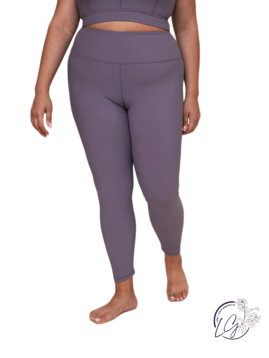 Curvy Micro Ribbed Lycra-Blend High-Rise Leggings