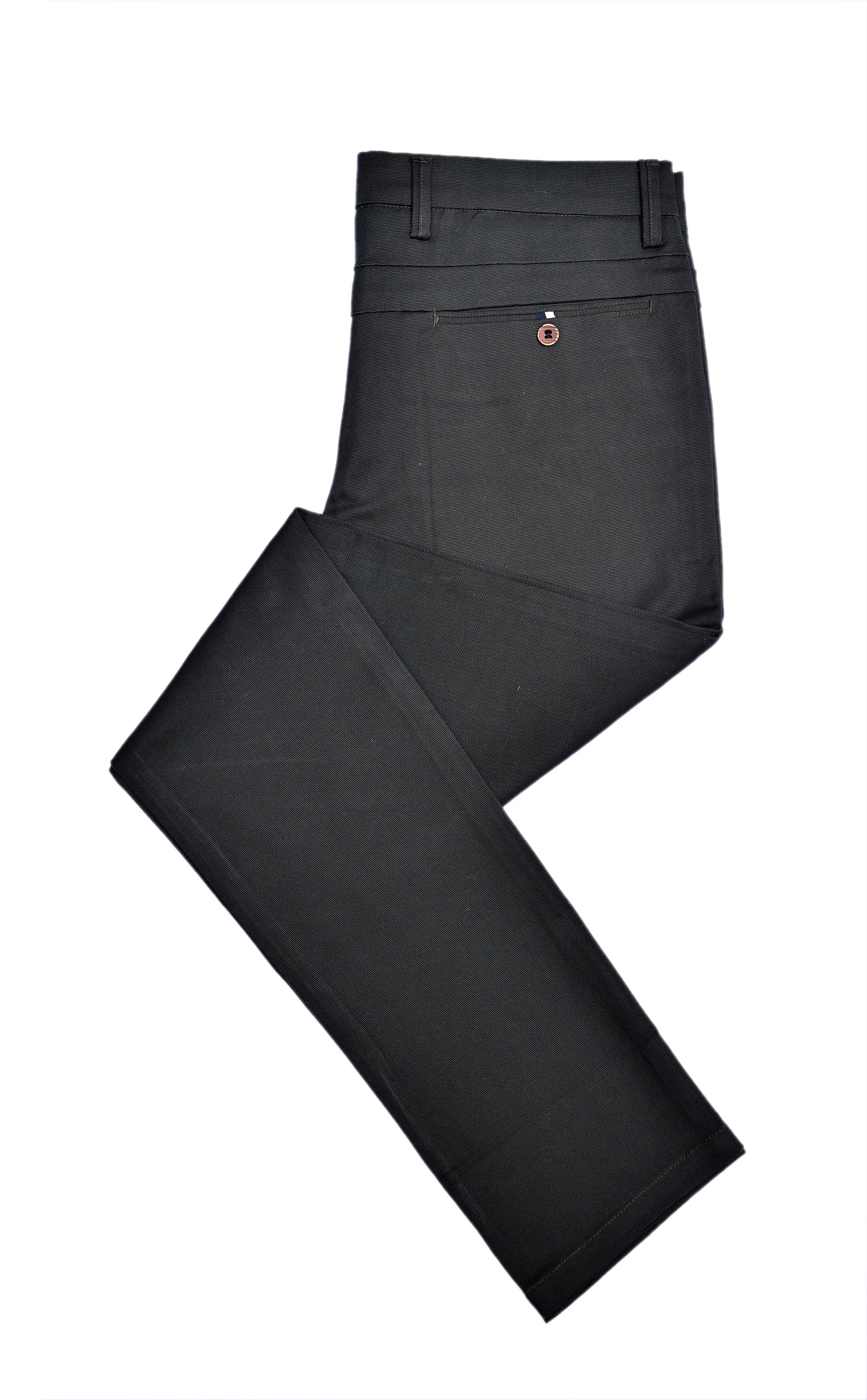 Dark Grey Textured Cotton Chinos Pants