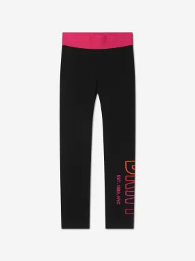 DKNY Girls Organic Cotton Logo Leggings in Black