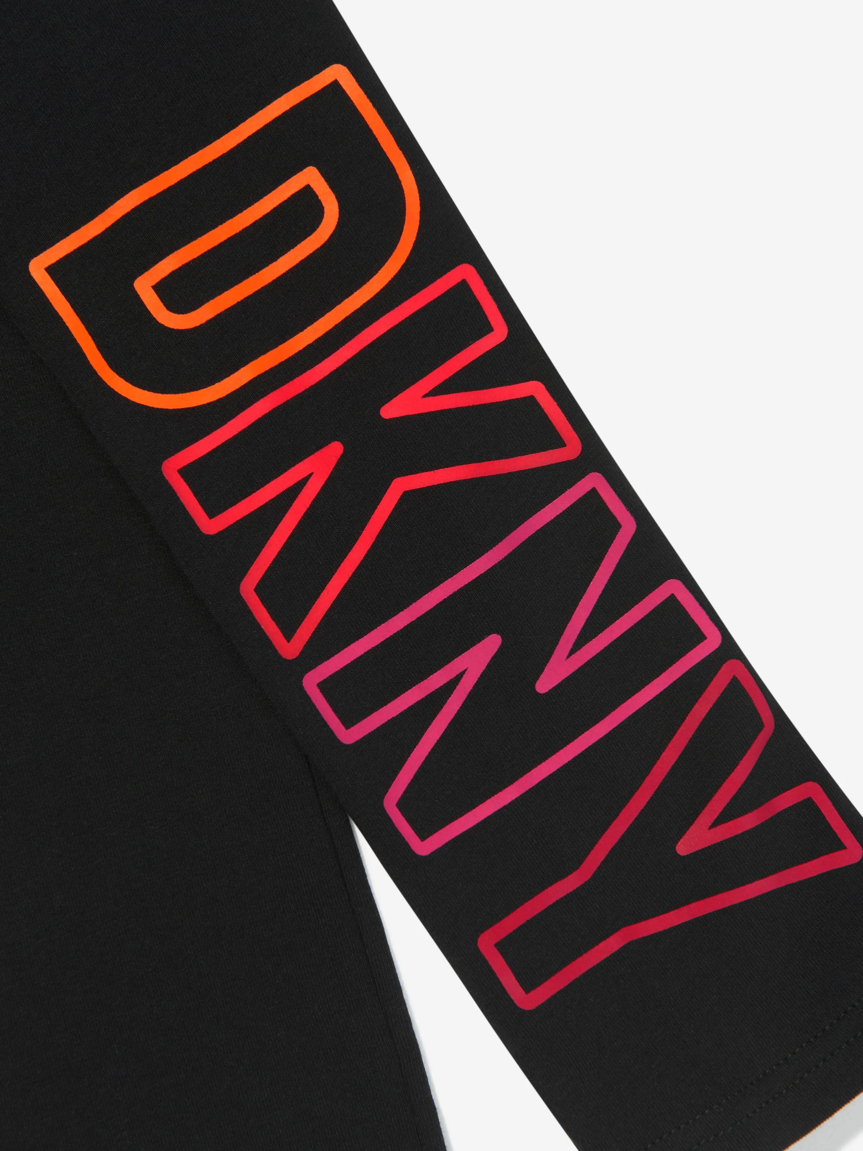 DKNY Girls Organic Cotton Logo Leggings in Black