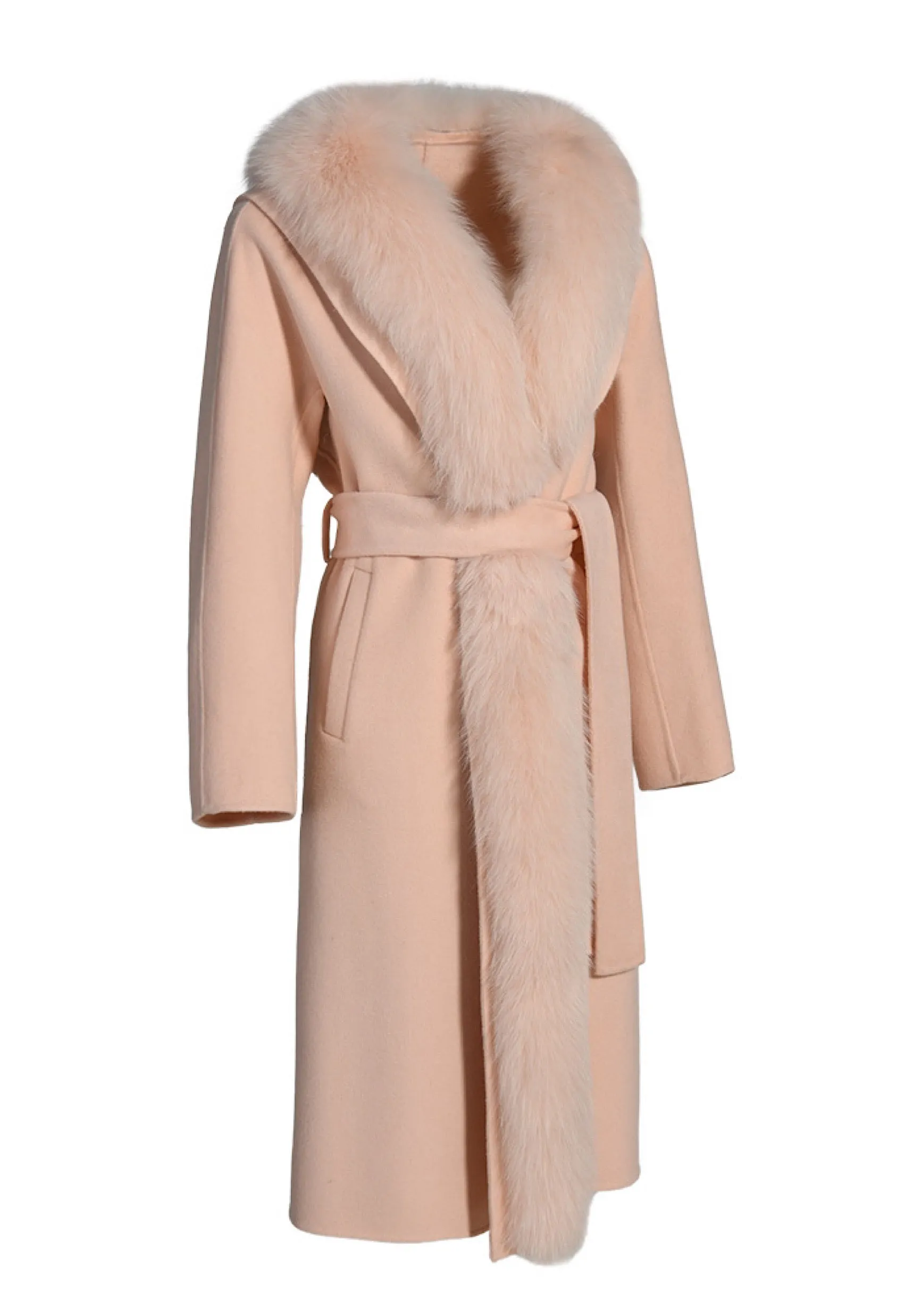 ELLIE Cashmere Fur Coat with Fox Fur