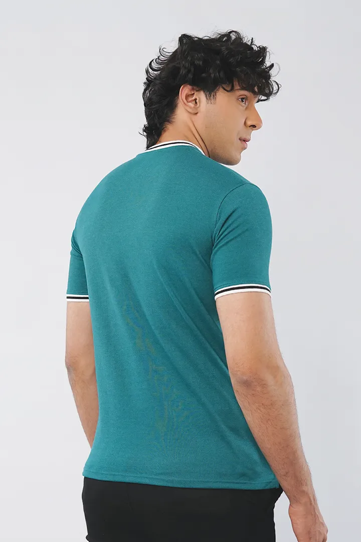 Emerald Green Henley T-shirt