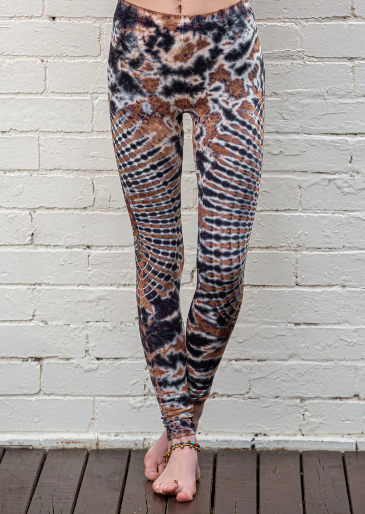 Fawn Brown Mandala Tie Dye Leggings