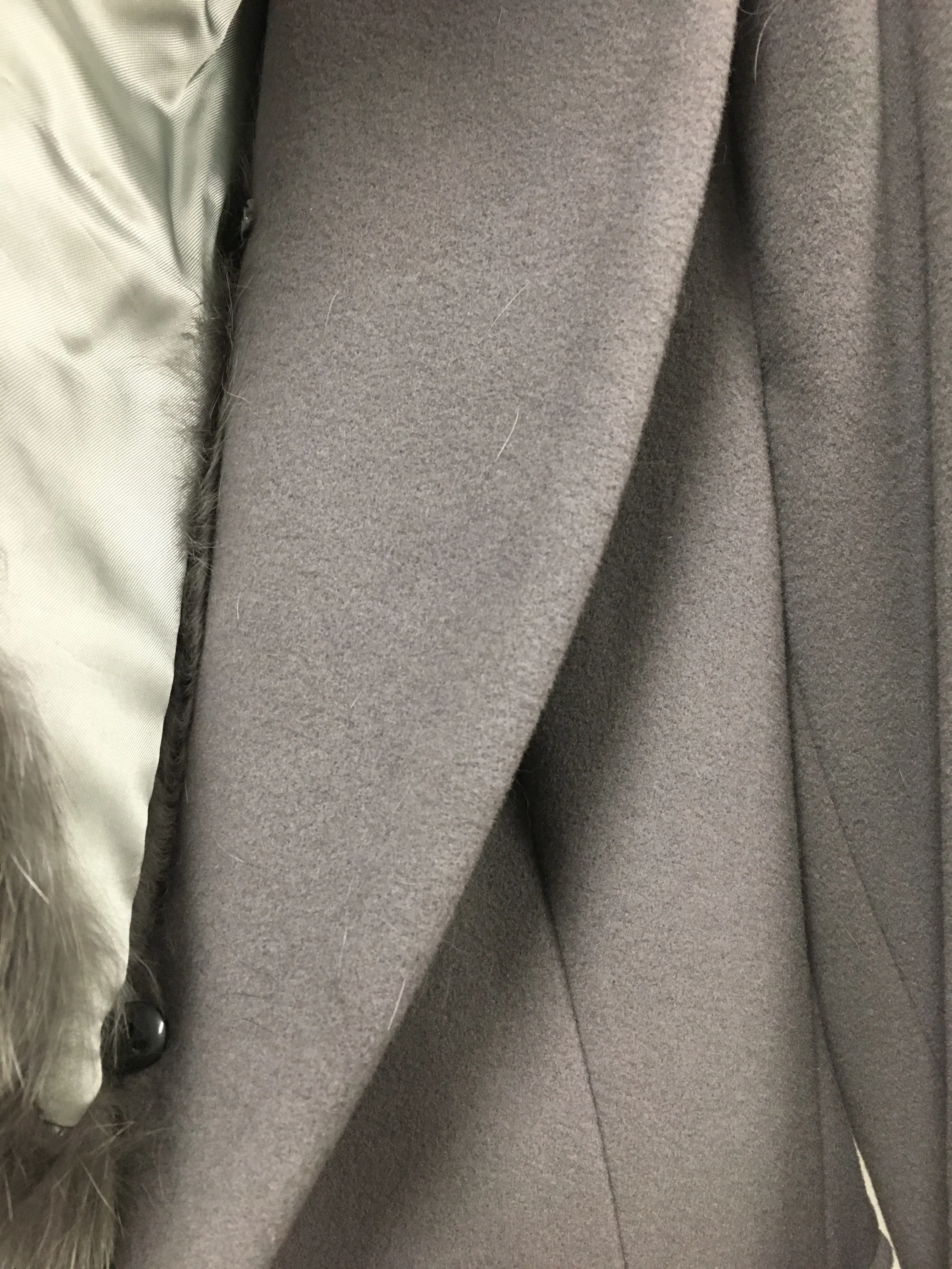 FLAVIO CASTELLANI Cashmere Coat with Fox Fur - Size 42