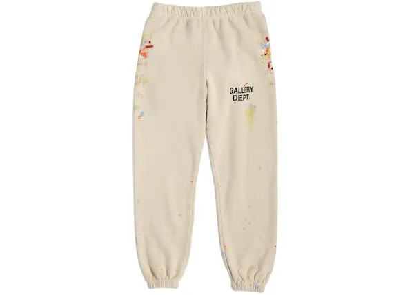 Gallery Dept. Cream 'Logo' Cuffed Sweatpants