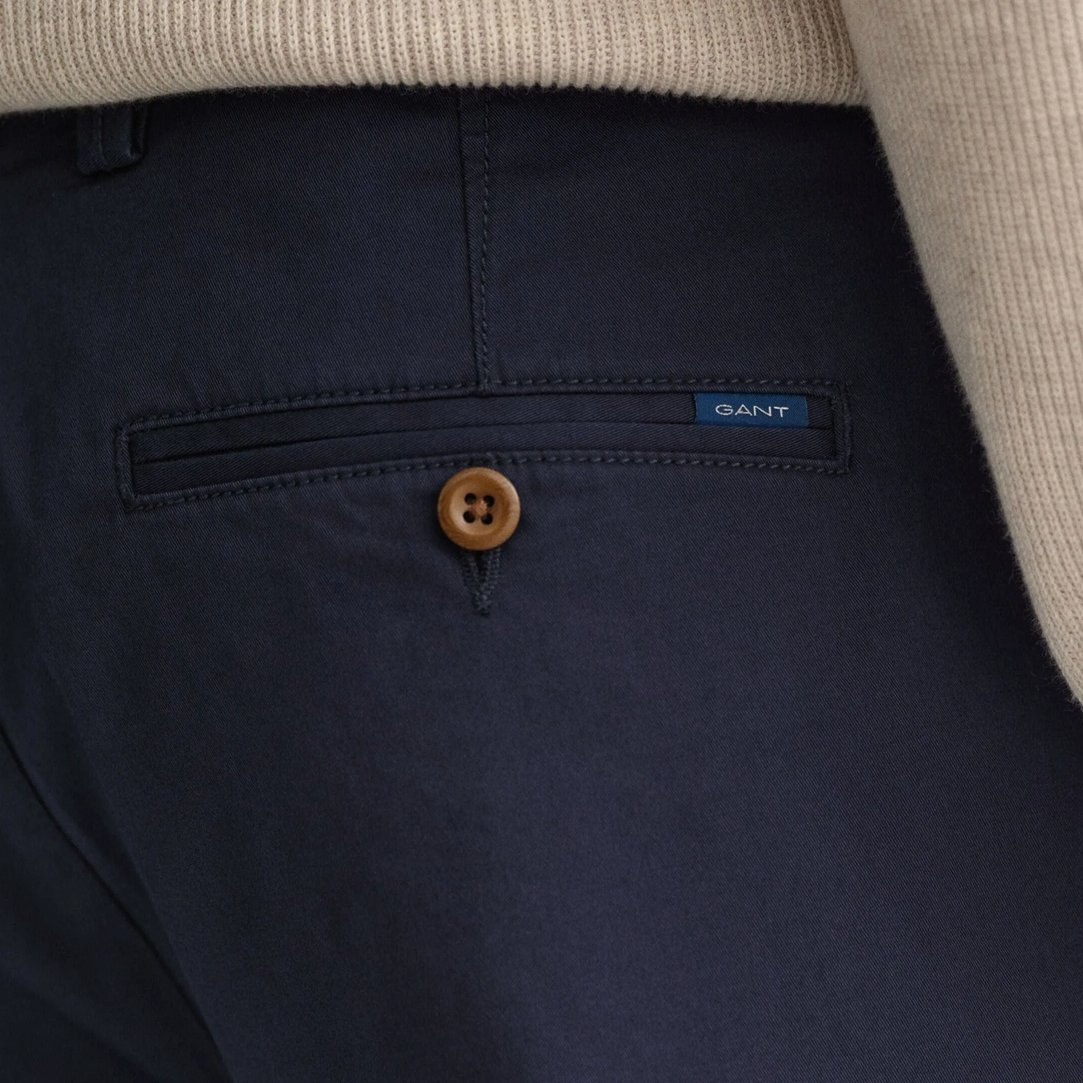 GANT Allister Twill Chinos Trousers  - Marine Navy