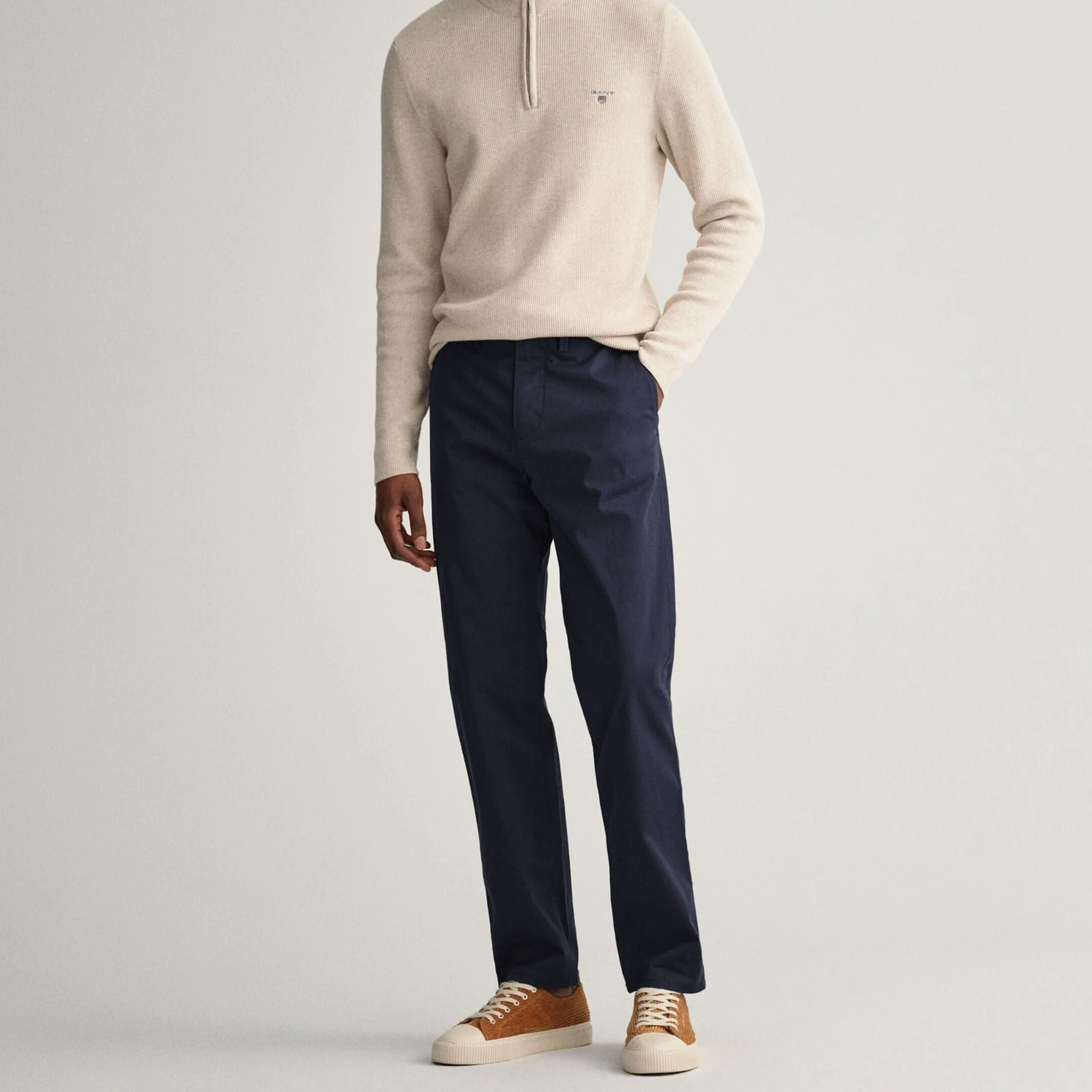 GANT Allister Twill Chinos Trousers  - Marine Navy