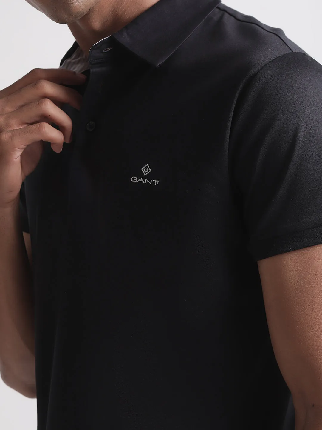 Gant Black Slim Fit Polo T-Shirt