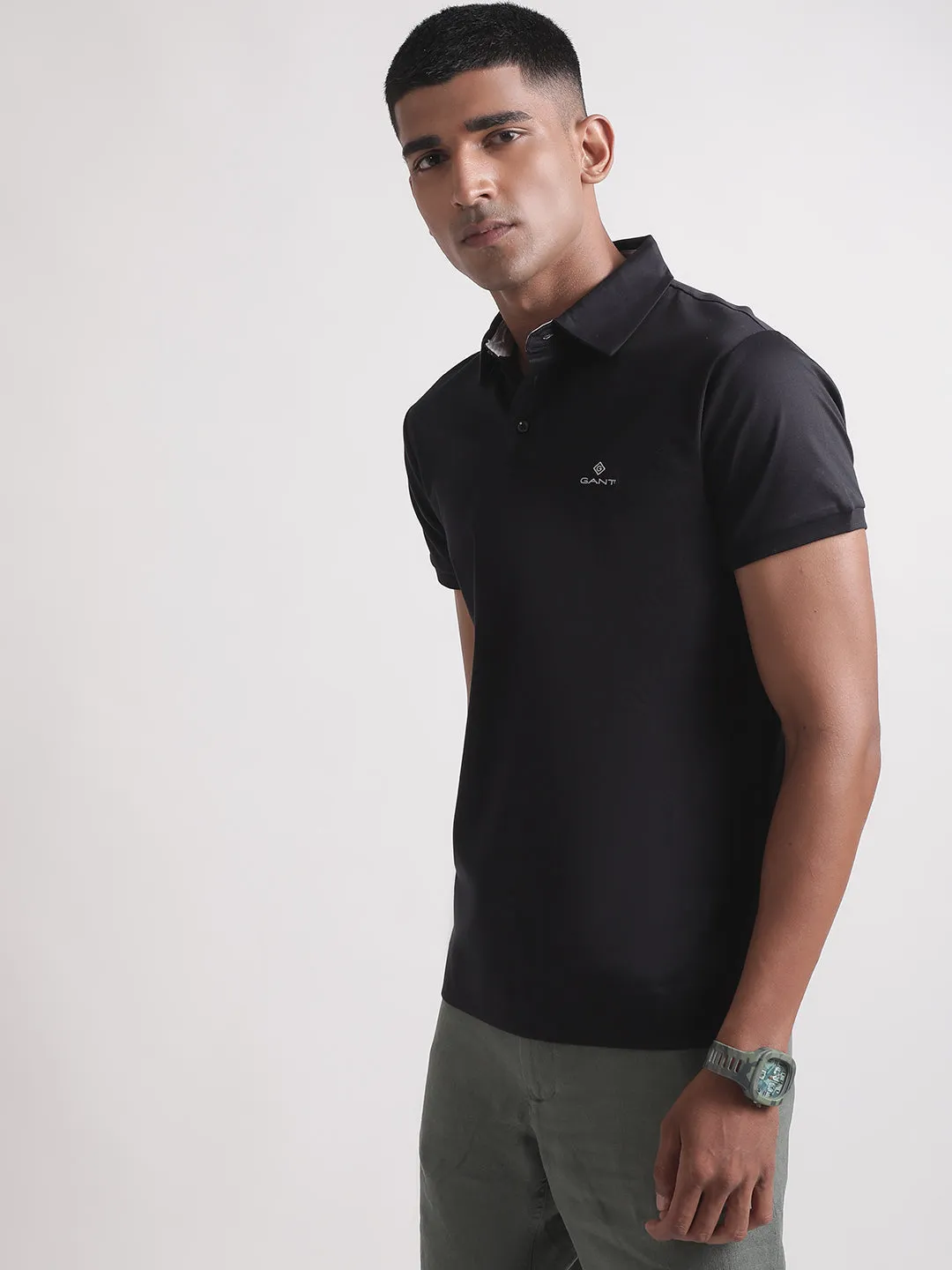 Gant Black Slim Fit Polo T-Shirt