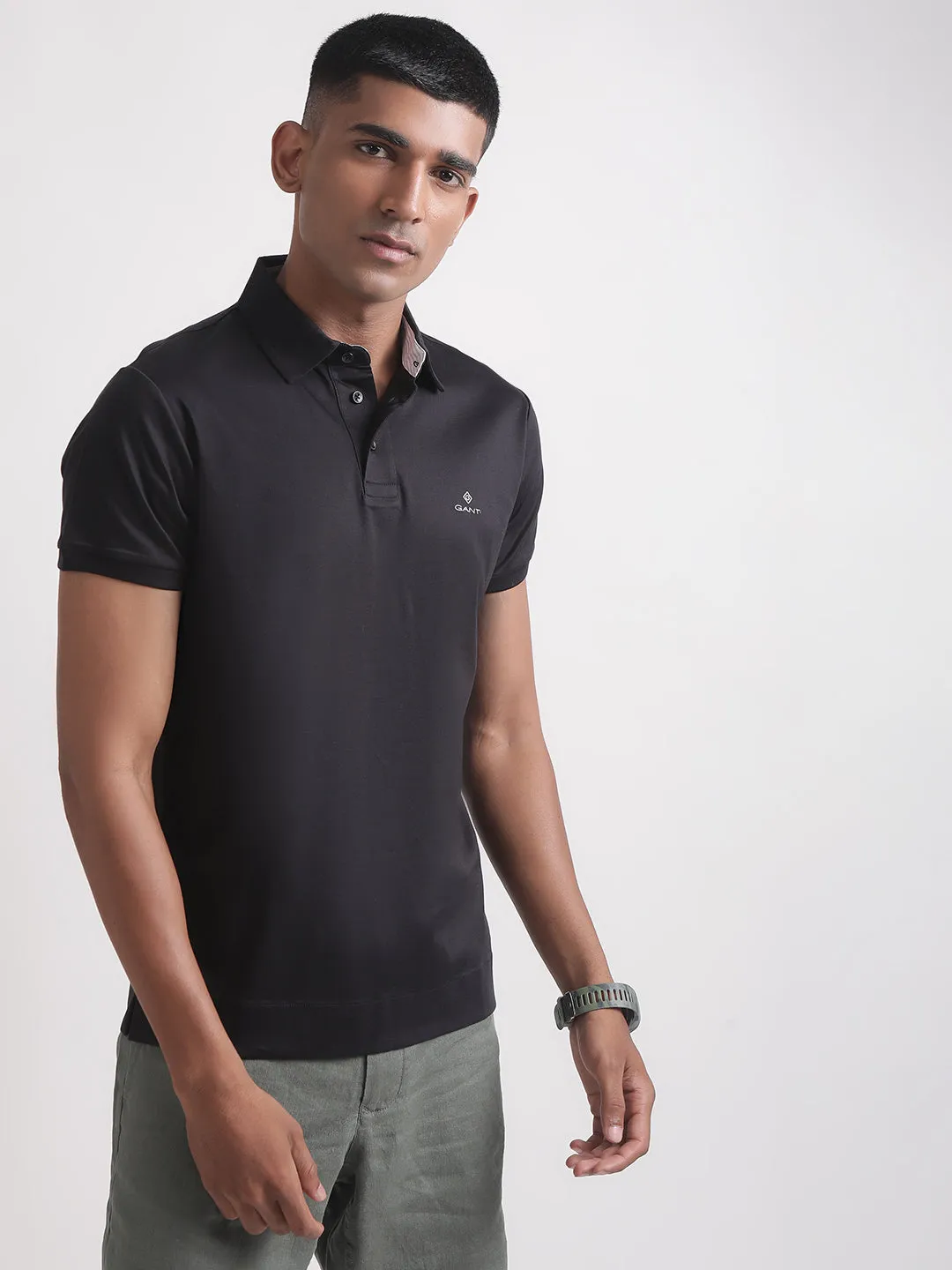 Gant Black Slim Fit Polo T-Shirt