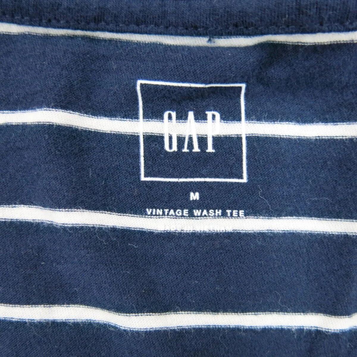 GAP Womens Striped Casual T Shirt Short Sleeves Navy Blue White Size Medium