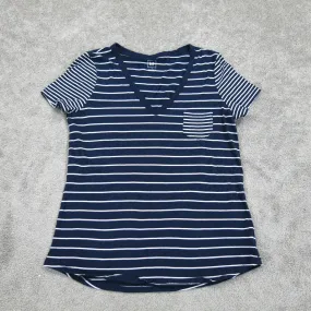 GAP Womens Striped Casual T Shirt Short Sleeves Navy Blue White Size Medium