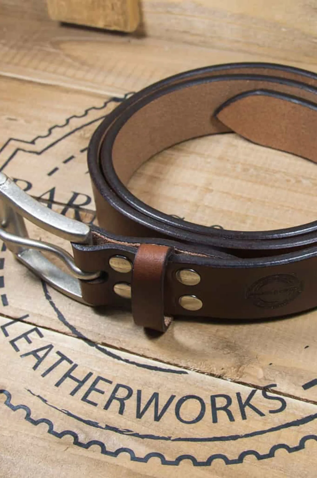 Garrison Belt Oak Bark Leather Conker/Nickel