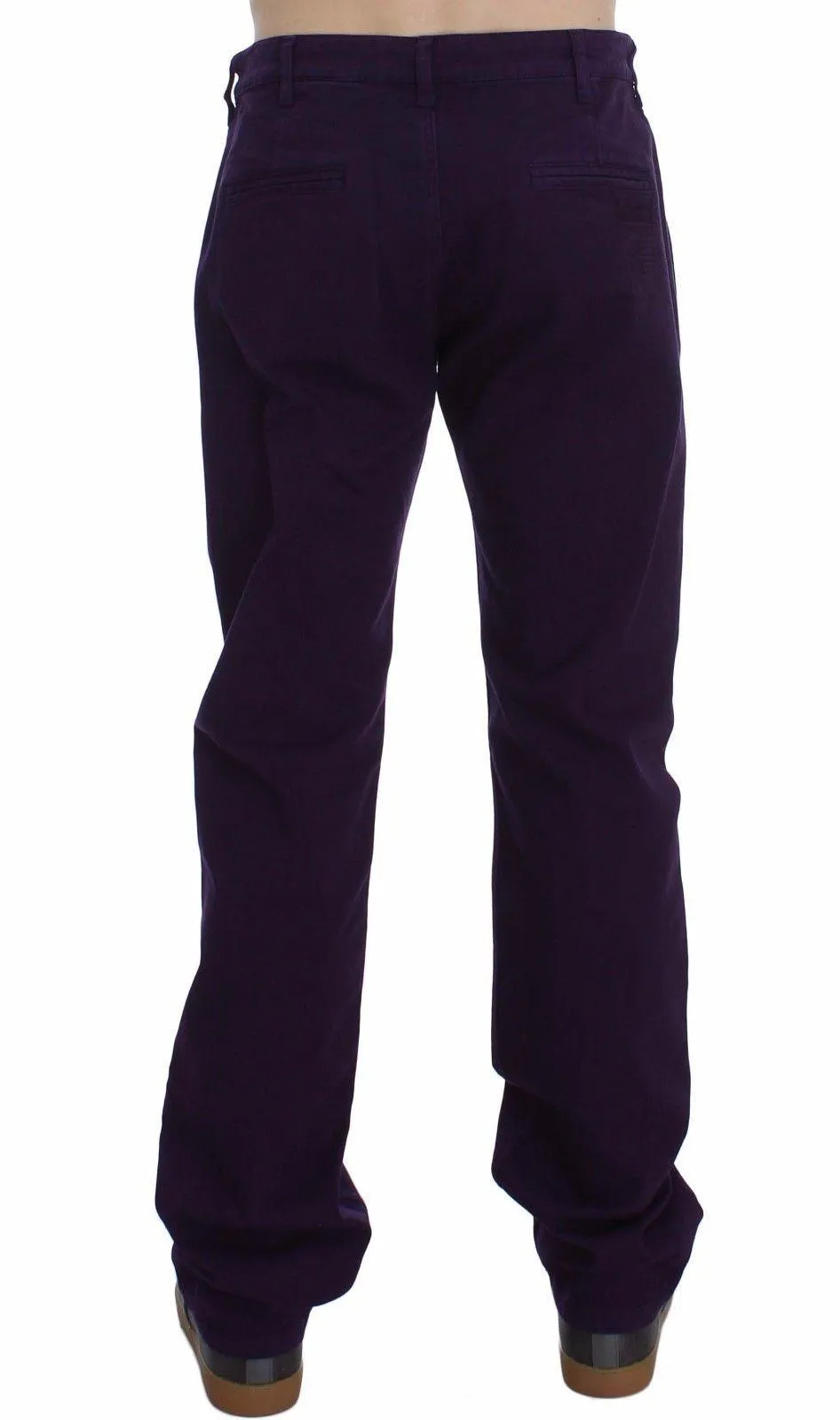 GF Ferre Purple Cotton Stretch Slim Chinos Pants