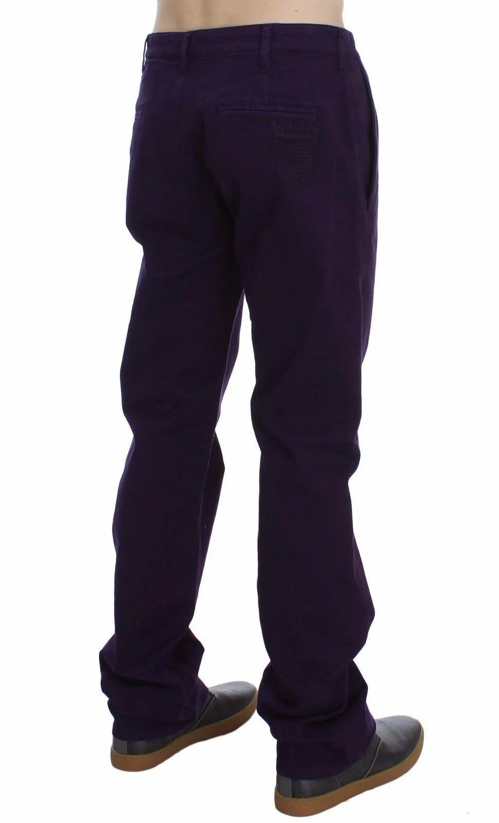 GF Ferre Purple Cotton Stretch Slim Chinos Pants