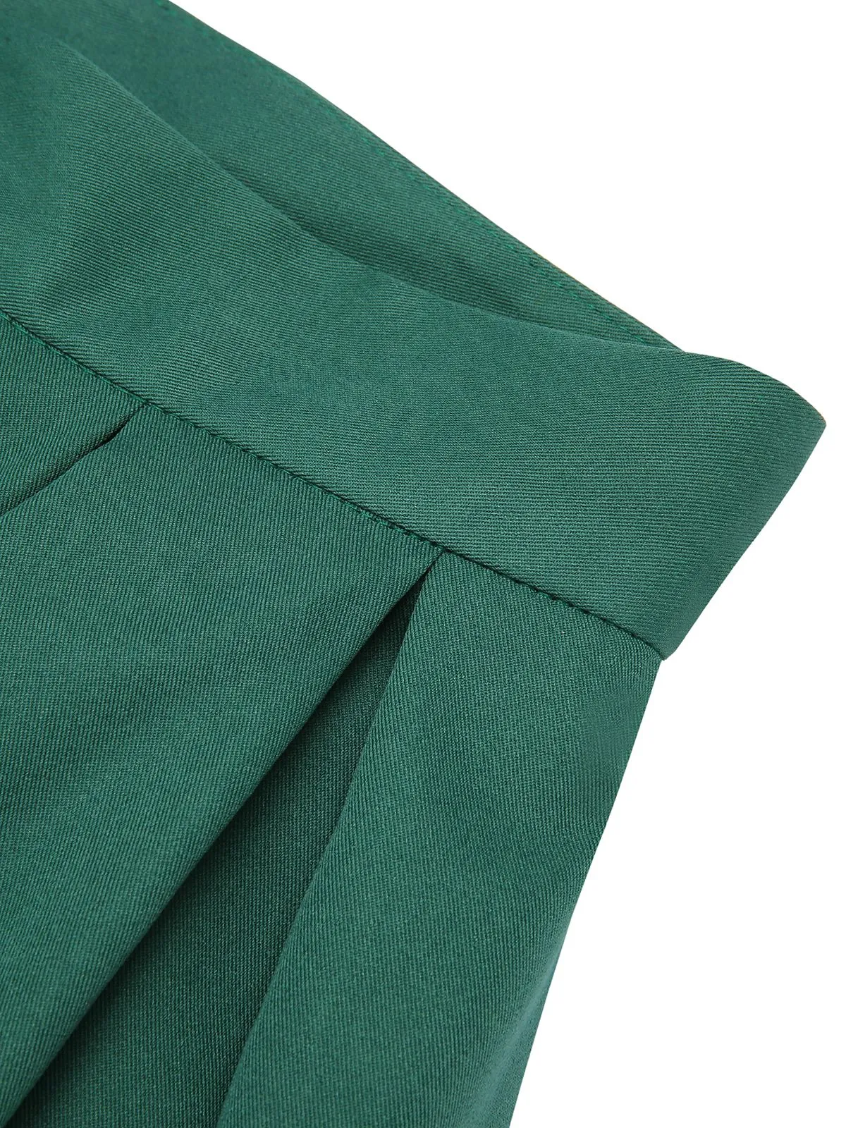 Green 1950s Solid Pleated Skirts