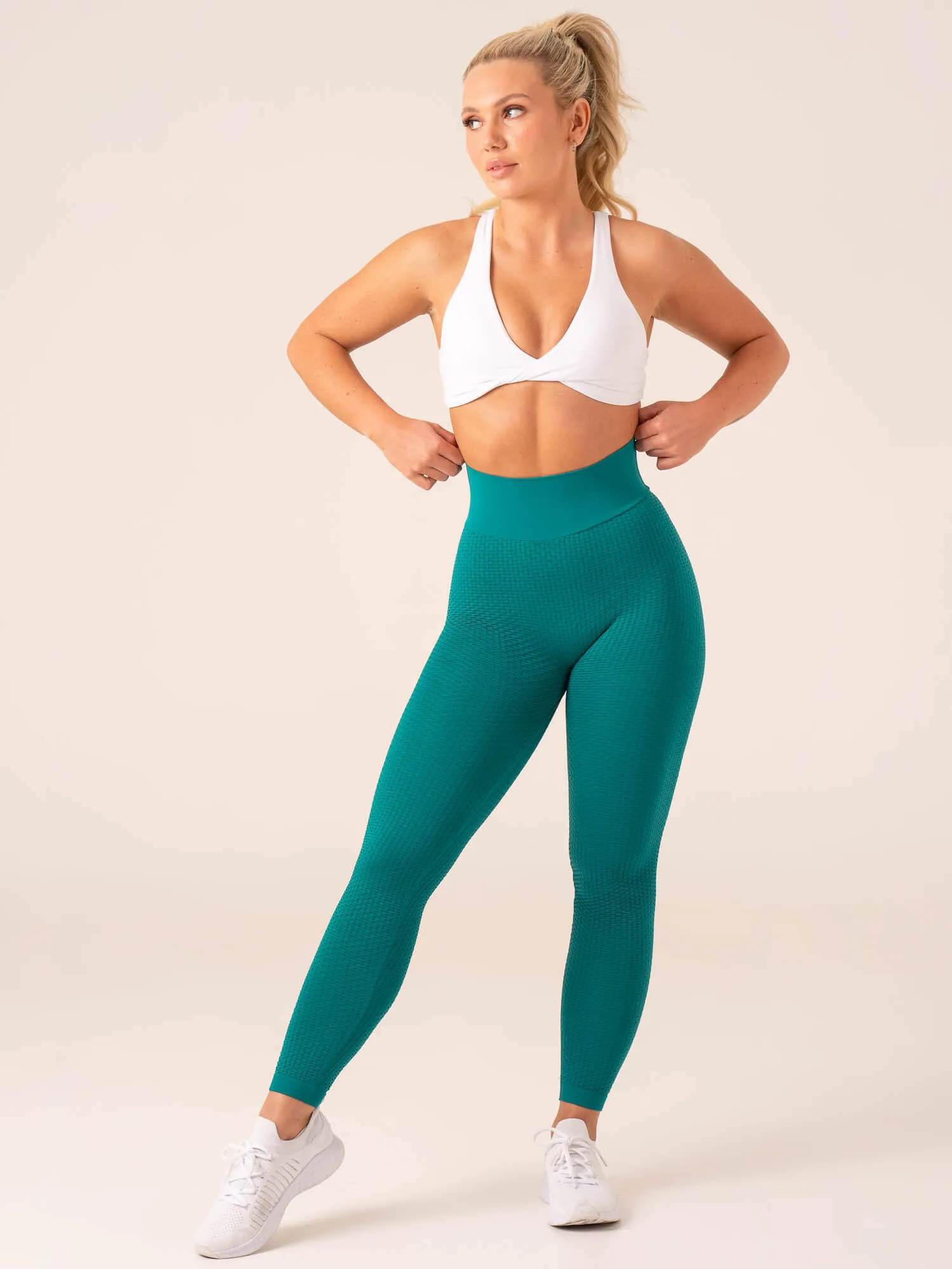 Honeycomb Scrunch Seamless Leggings - Emerald