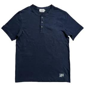 Indigo Henley Collar T-Shirt