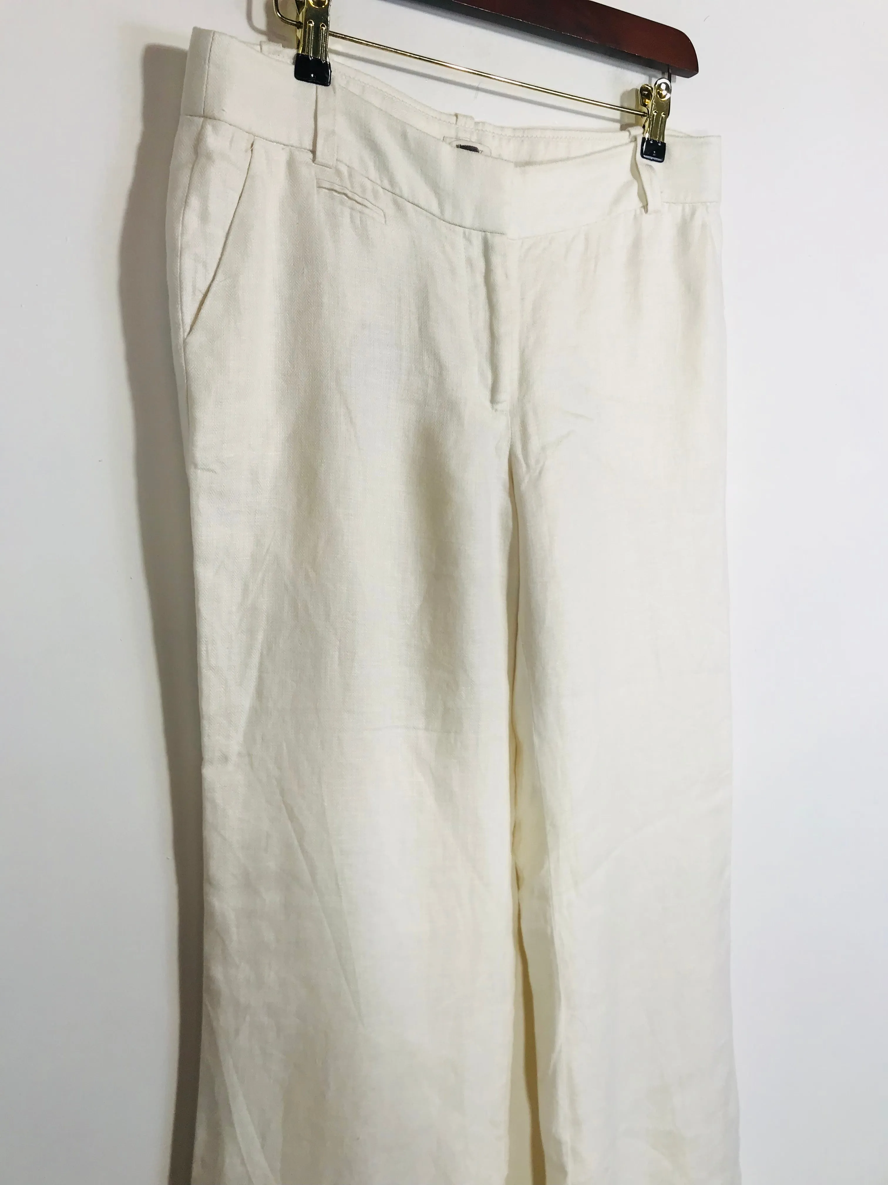 J. Crew Women's Wide Leg Chinos Trousers | US6 UK10 | White