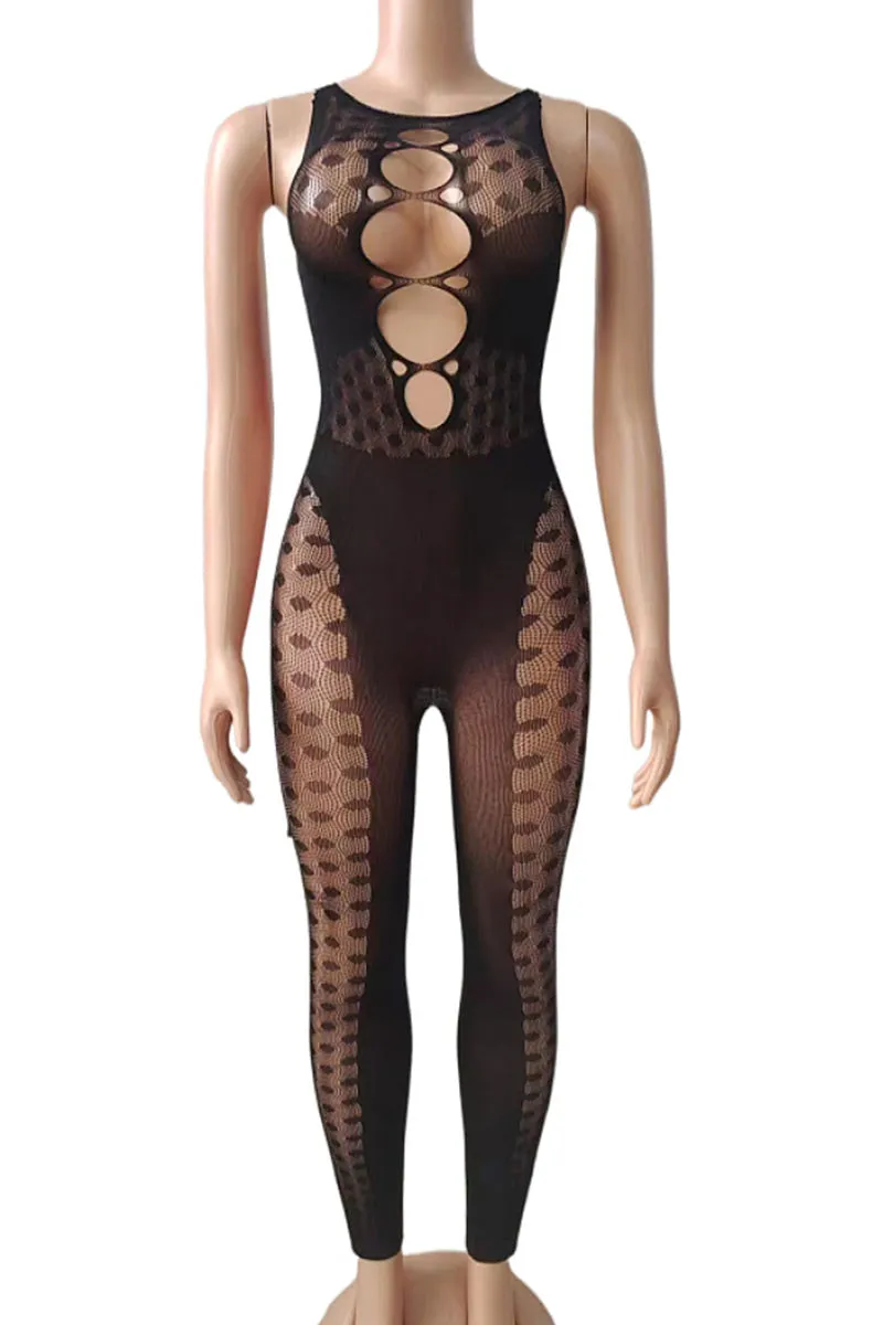 JI780 Mesh Cut-out Jumpsuit