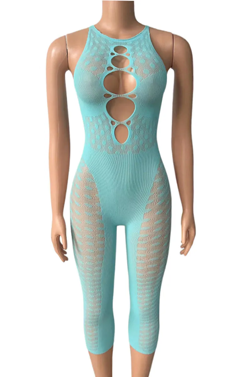 JI780 Mesh Cut-out Jumpsuit