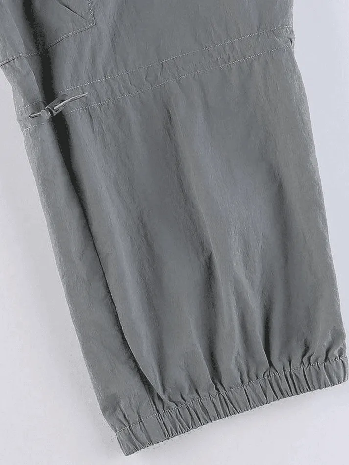 Joskaa Pocket Patched Drawstring Cargo Pants