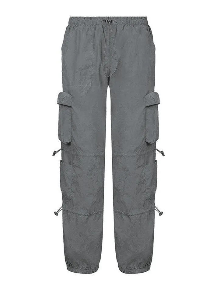 Joskaa Pocket Patched Drawstring Cargo Pants