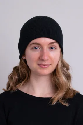 Knit Beanie, Black, Bamboo Cotton