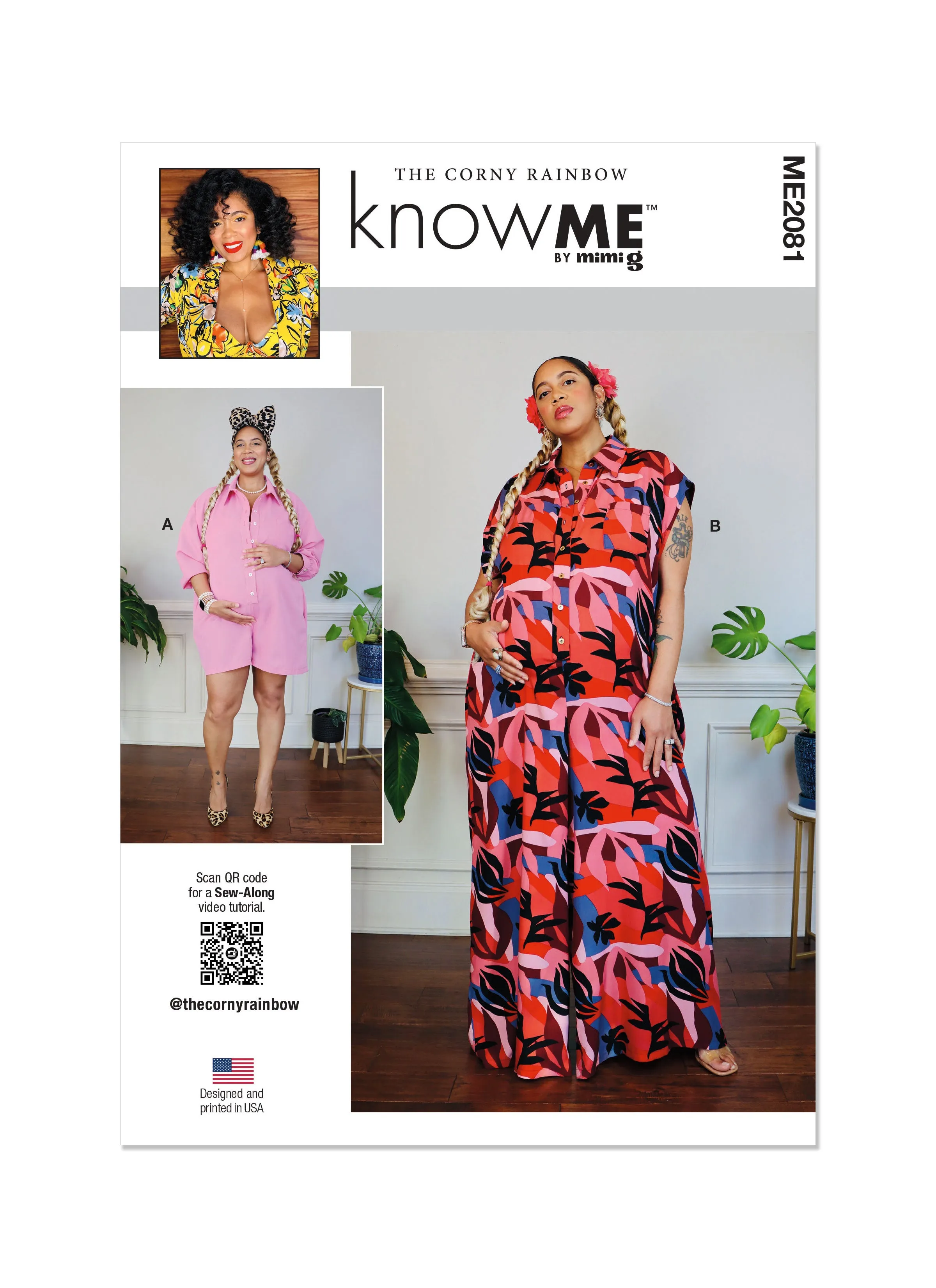 Know Me sewing pattern KM2081 Maternity Romper and Jumpsuit by The Corny Rainbow