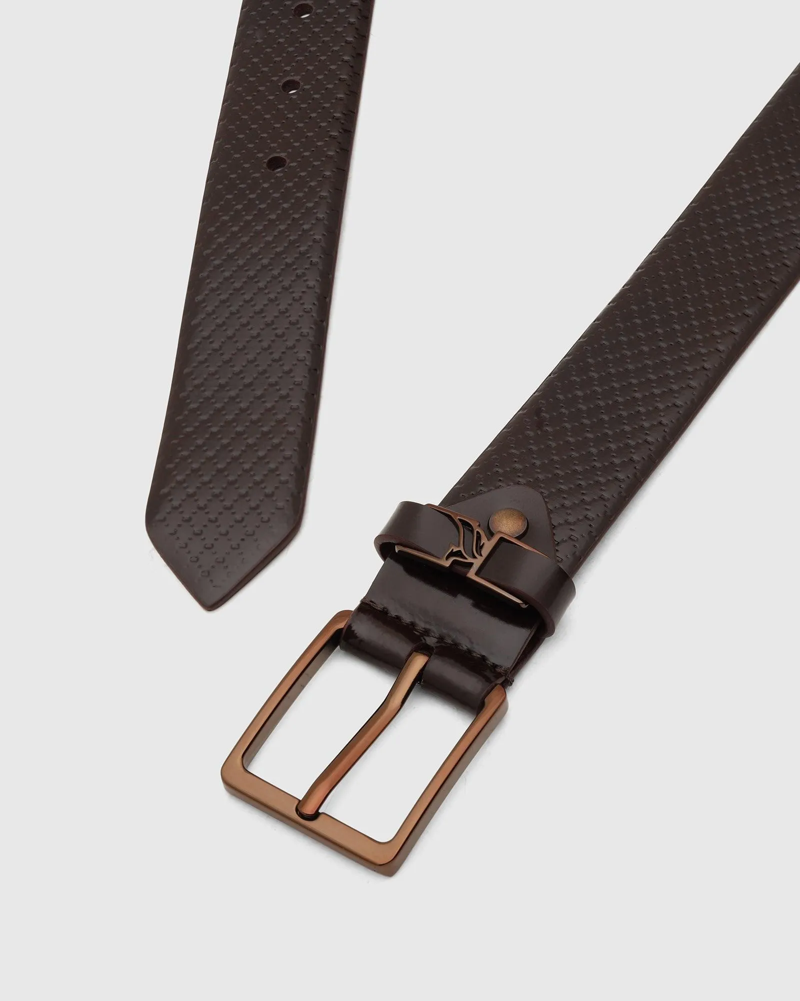 Leather Wine Textured Belt - Tarak