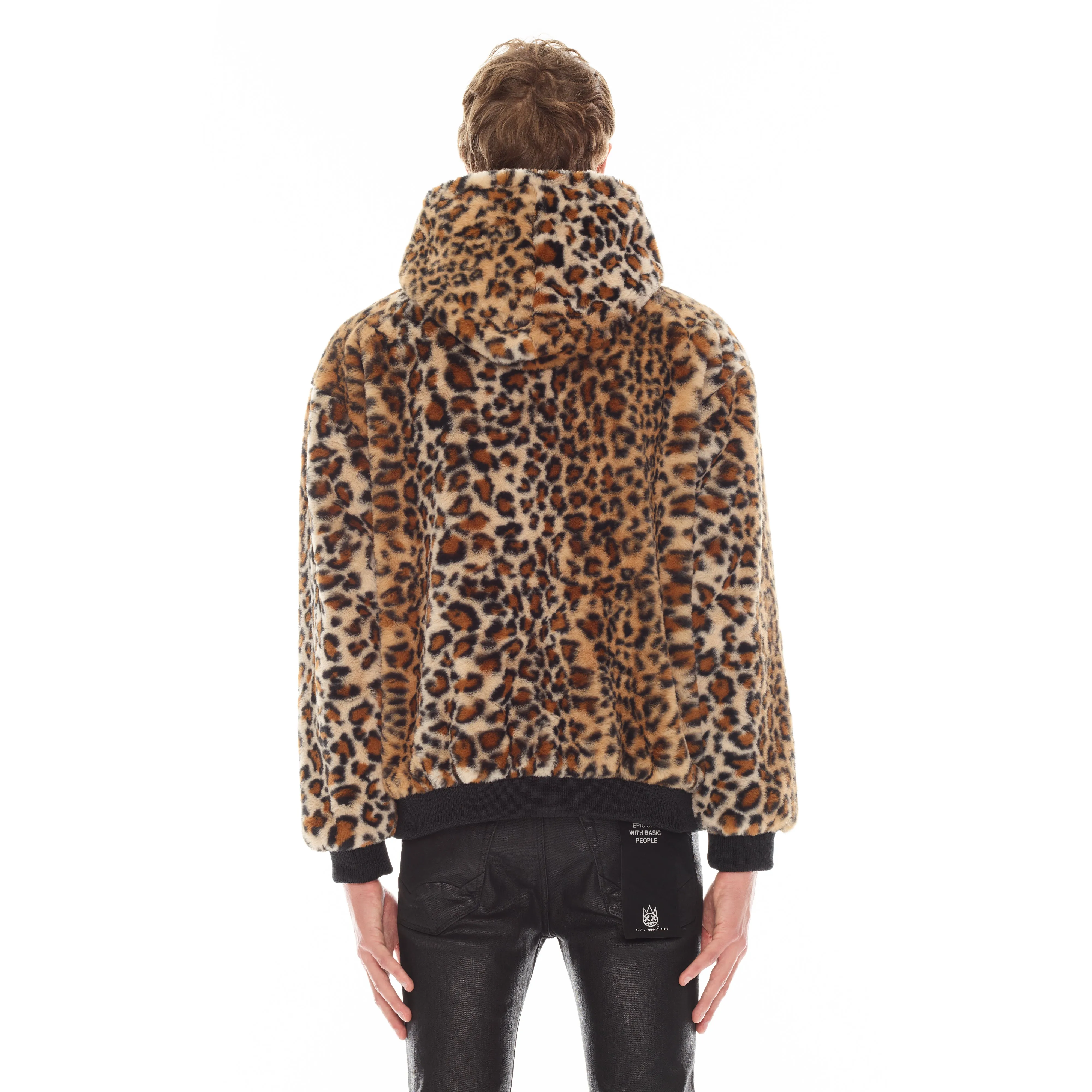 LEOPARD FAUX FUR PULL OVER