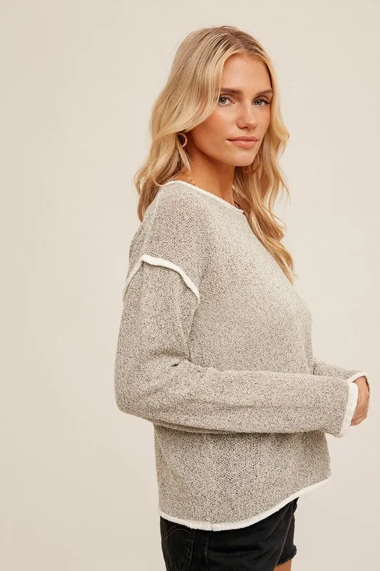 LIGHTWEIGHT BOAT NECK SWEATER