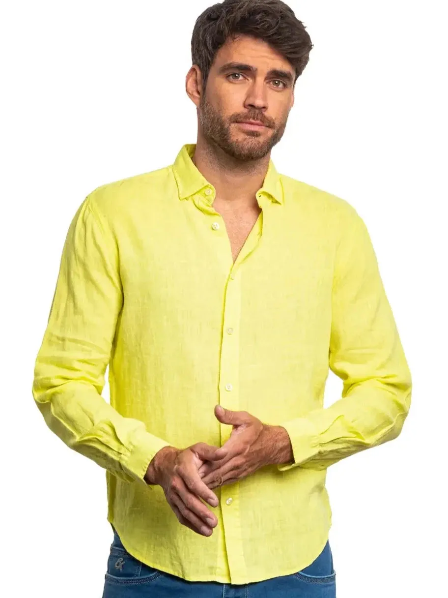 Linen Button Down Shirt - Yellow