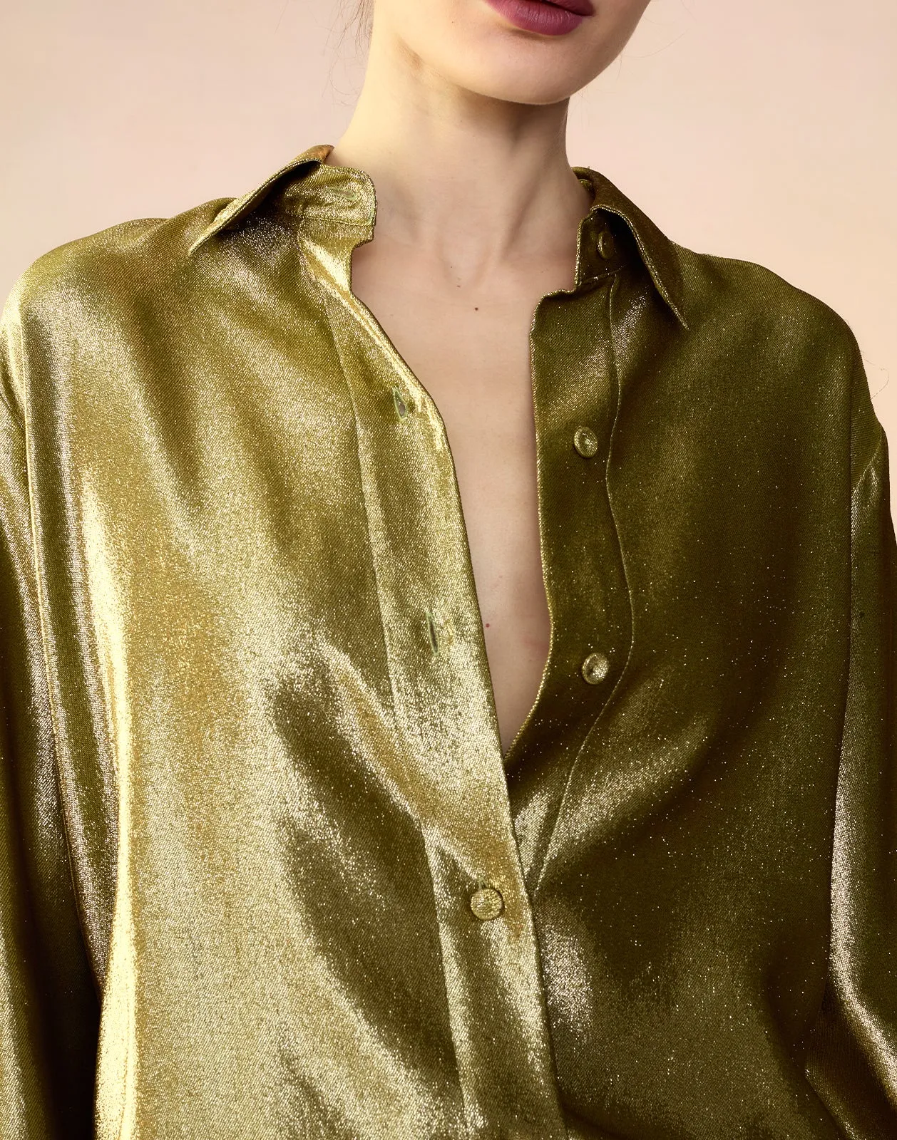 Liquid Gold Lamé Shirt