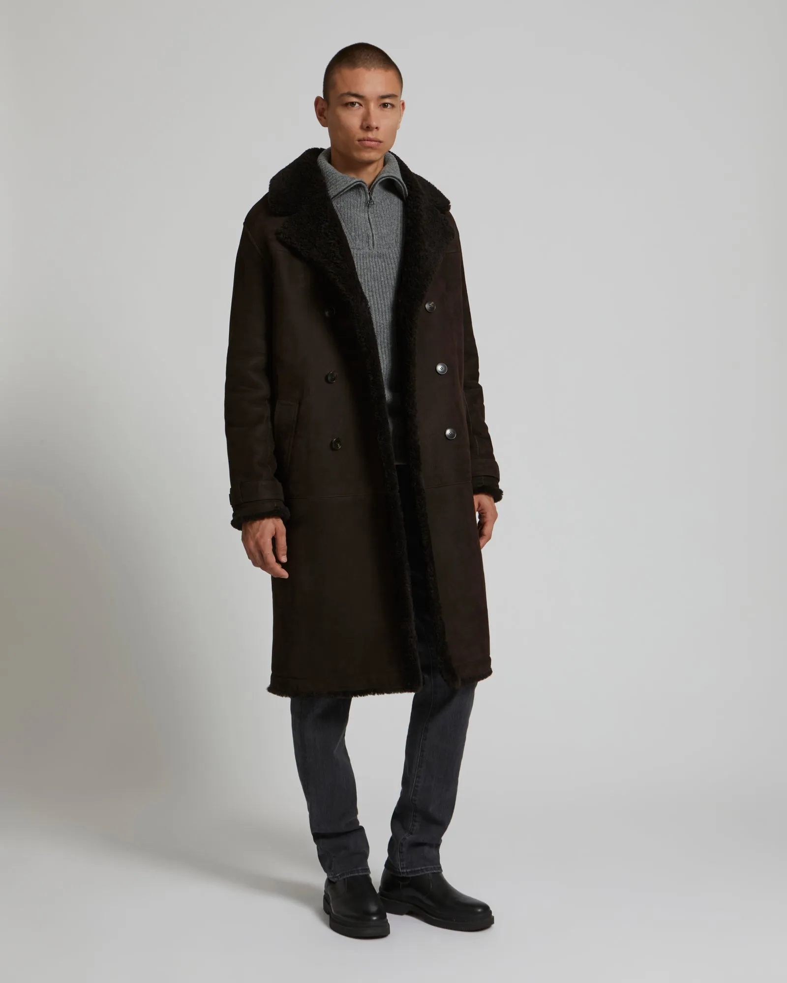 Long shearling jacket