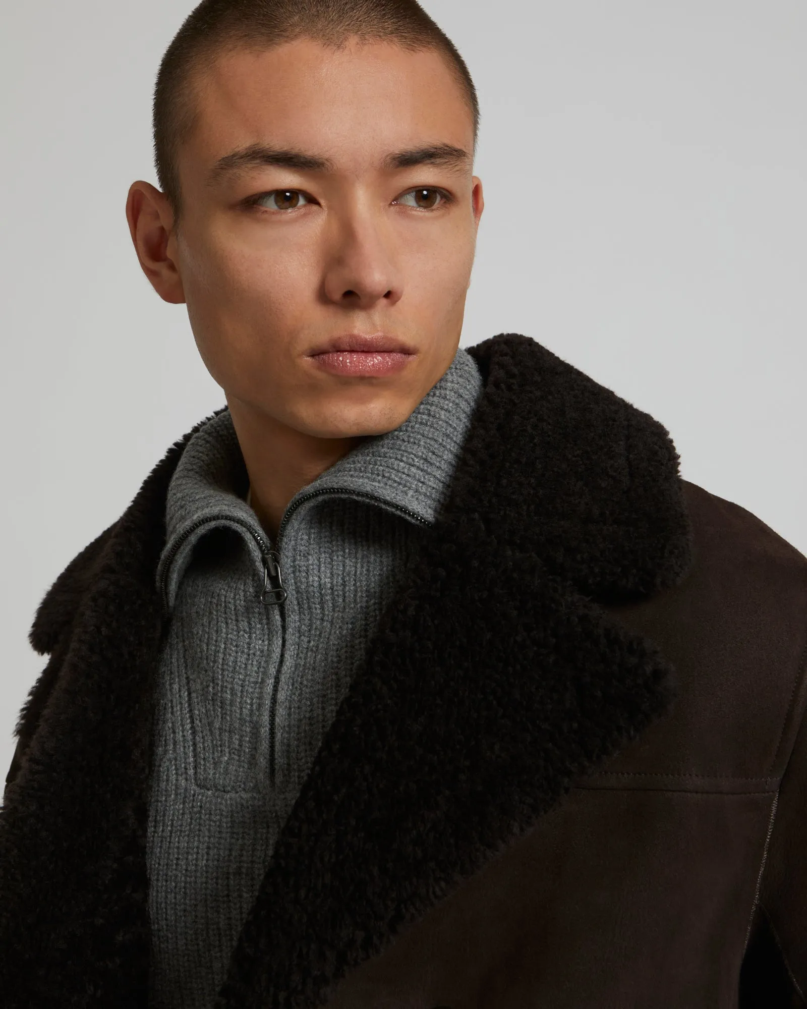 Long shearling jacket