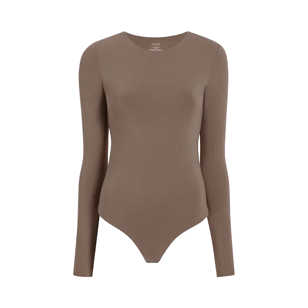 Long Sleeve Crewneck Bodysuit | Mocha