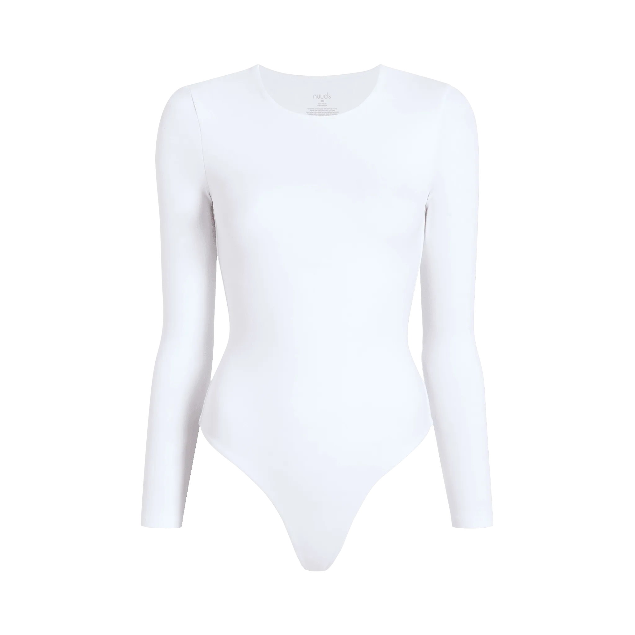 Long Sleeve Crewneck Bodysuit | White