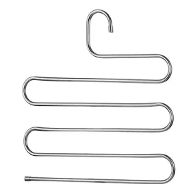 lucktone S-Type Multi-Purpose Pants Hangers Rack Stainless Steel Magic for Hanging Trousers