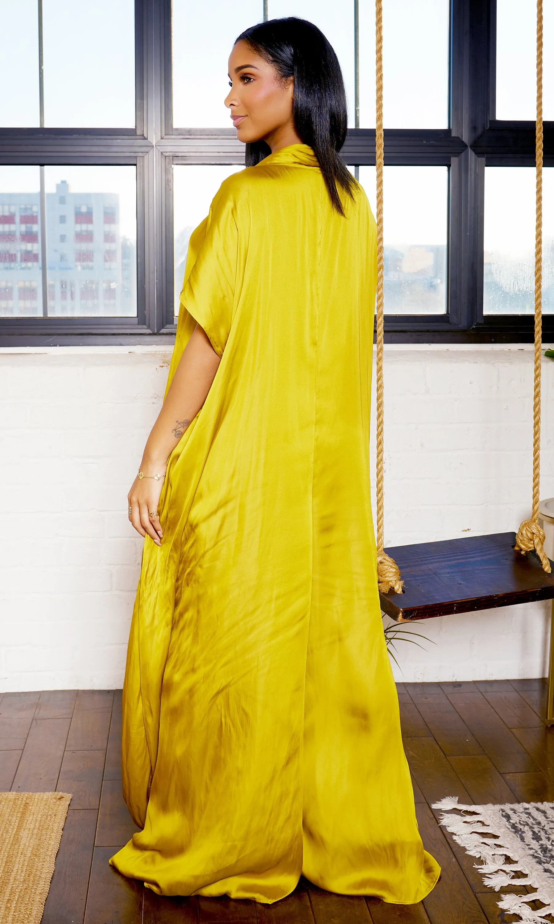 Luxe Drape Loose Fit Jumpsuit -  Chartreuse PREORDER Ships End March