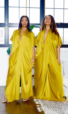 Luxe Drape Loose Fit Jumpsuit -  Chartreuse PREORDER Ships End March