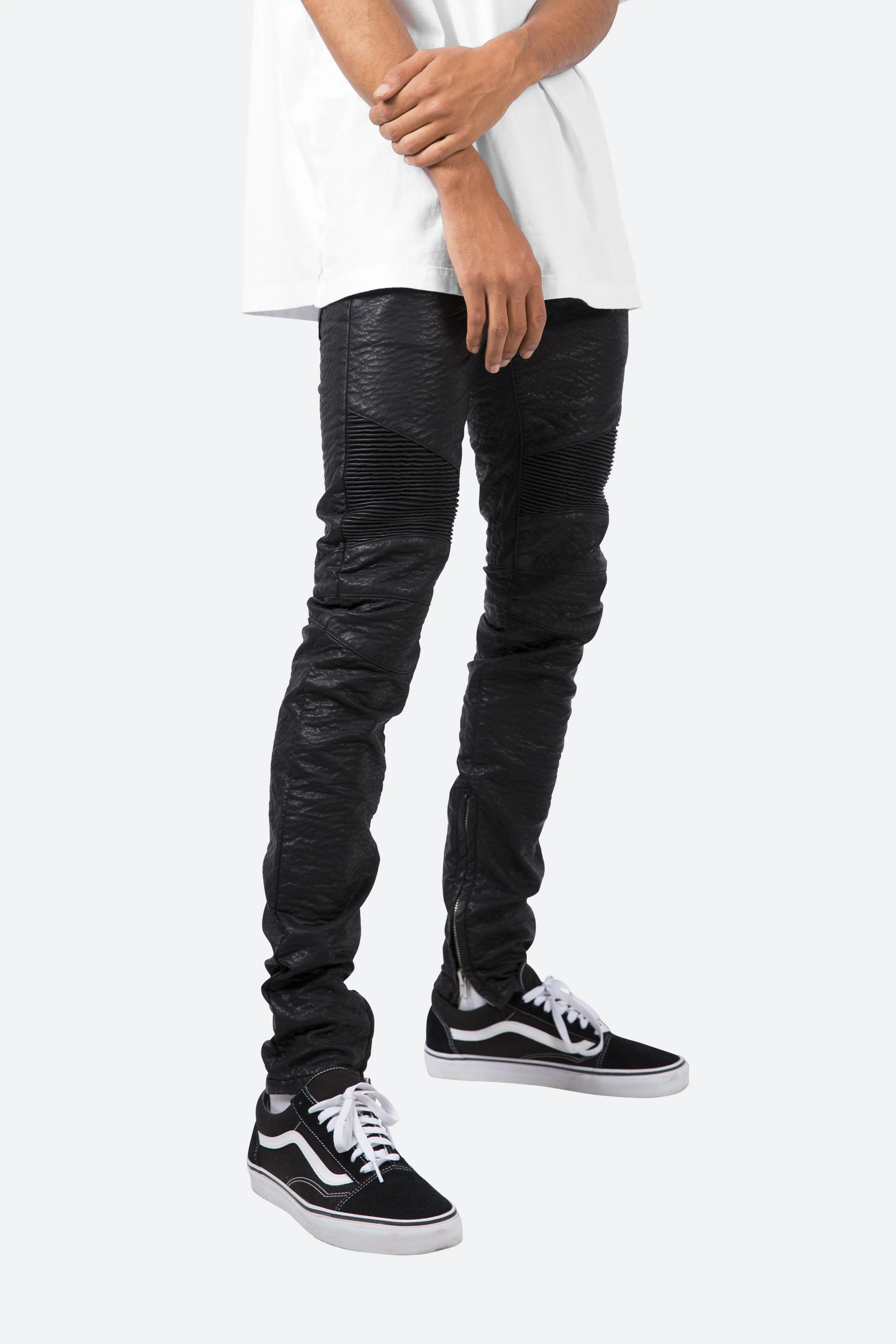 M14 Leather Denim - Black