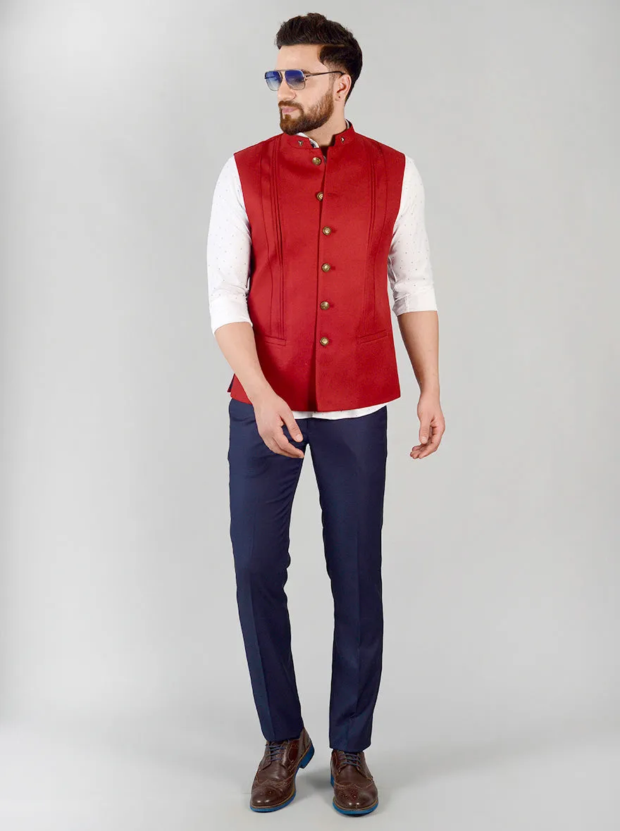 Maroon Bandhgala Jacket | JB Studio