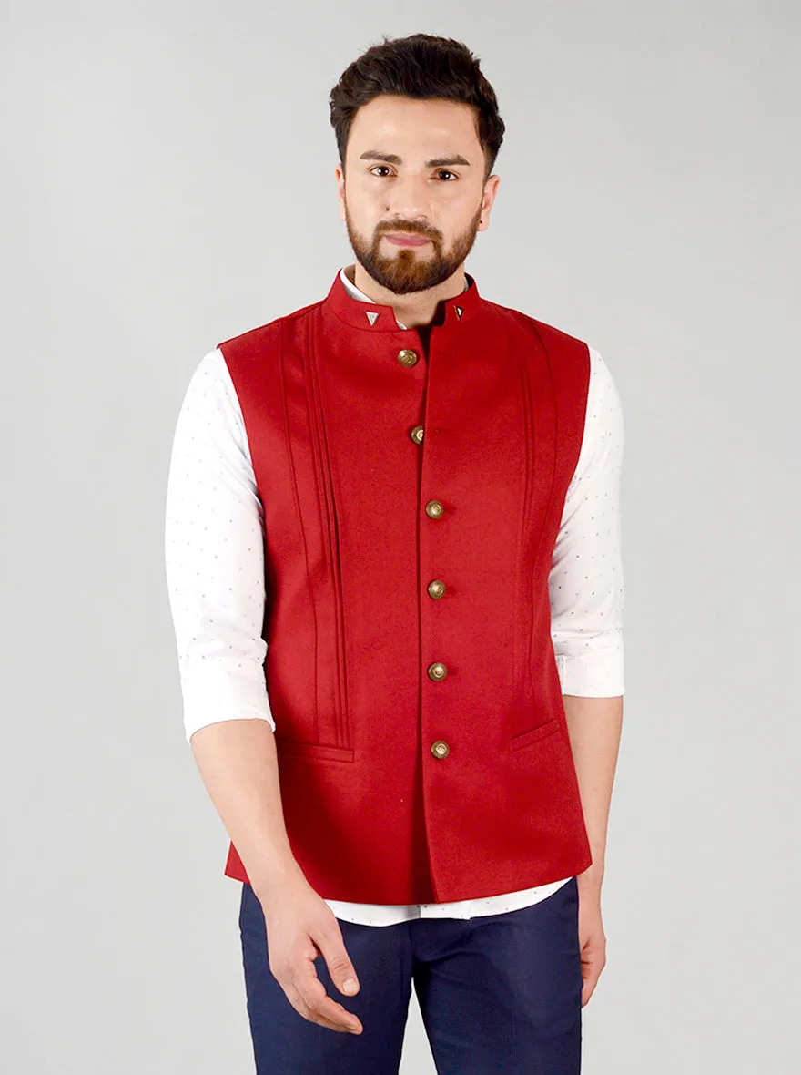 Maroon Bandhgala Jacket | JB Studio