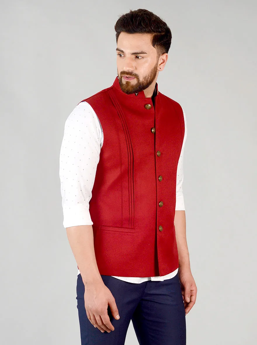 Maroon Bandhgala Jacket | JB Studio