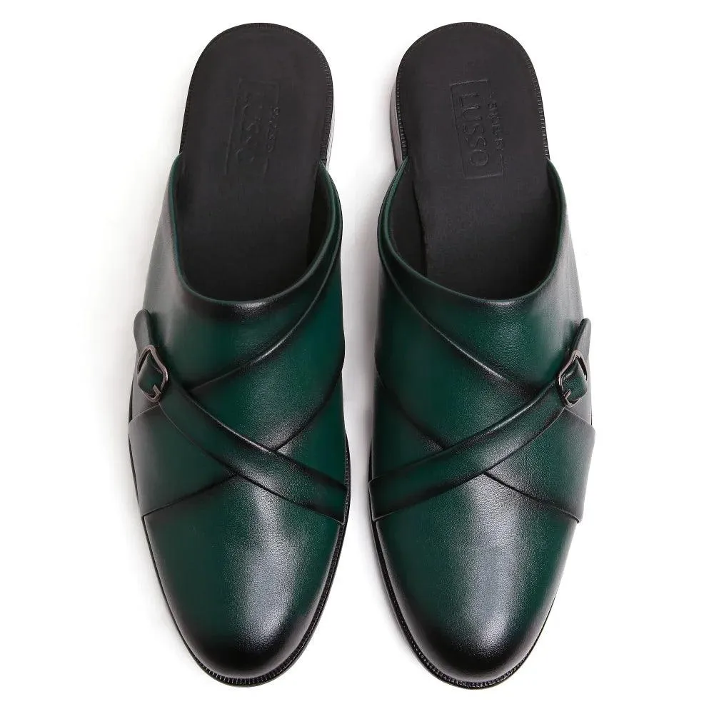 Mason - Green Single Monk Mules