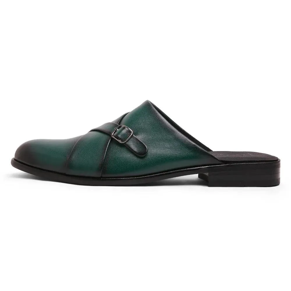 Mason - Green Single Monk Mules