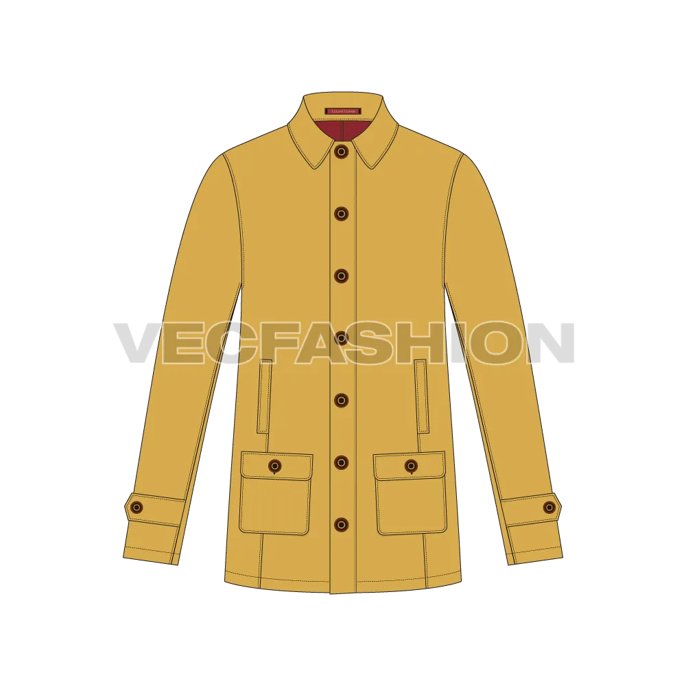 Mens Car Coat Vector