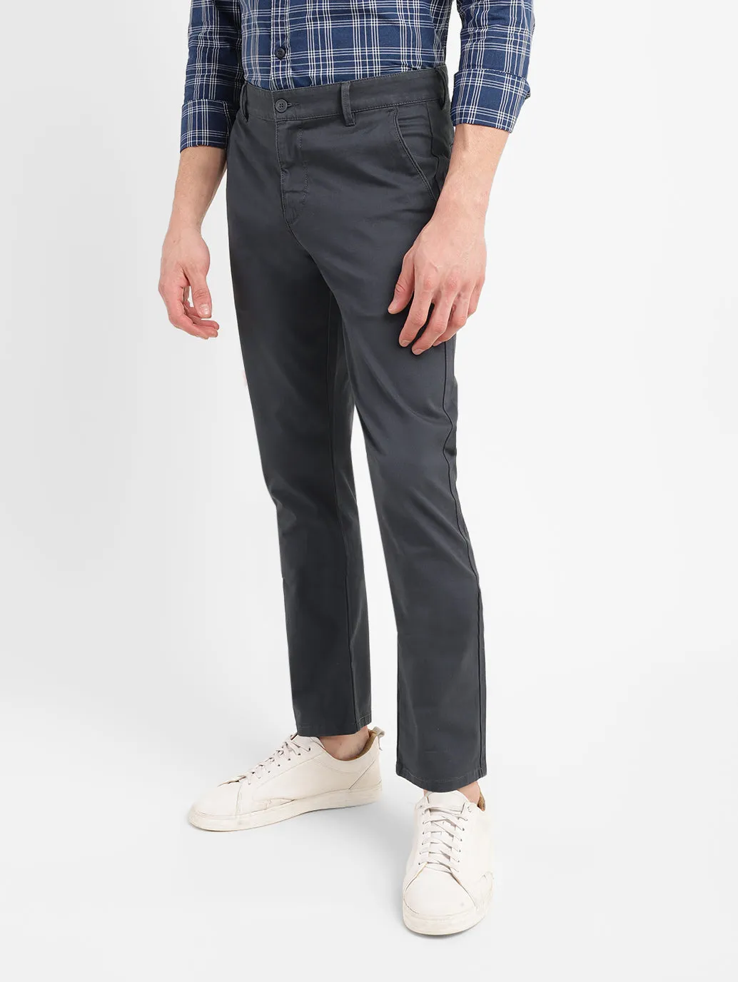 Men's Charcoal Grey Slim Fit Chinos